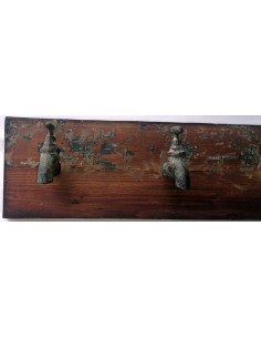 Attaccapanni da muro in legno in stile industrial con rubinetti 5 ganci