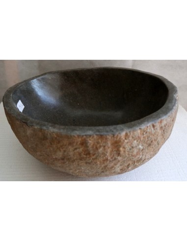 Piccolo Lavandino pietra di fiume cm 34x32x15 river stone sasso lavabo sink bagno lav n. 12