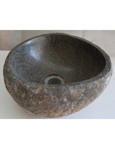 Piccolo Lavandino pietra di fiume cm 23x27x15 river stone sasso lavabo sink bagno lav-n-13