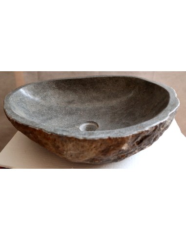 Lavandino pietra di fiume cm 50x39x15 river stone sasso lavabo sink bagno lav.n-16