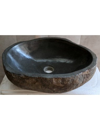 Lavandino pietra di fiume cm 47x37x15 river stone sasso lavabo sink bagno lav. n 30