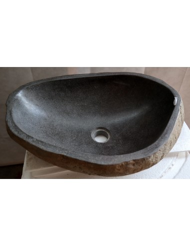 Lavandino pietra di fiume cm 50x35x15 river stone sasso lavabo sink bagno lav. n 31