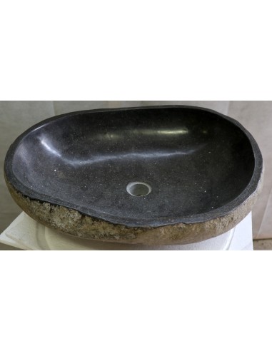 Lavandino in pietra di fiume cm 54x44x15 river stone sasso lavabo sink bagno lav, n 37