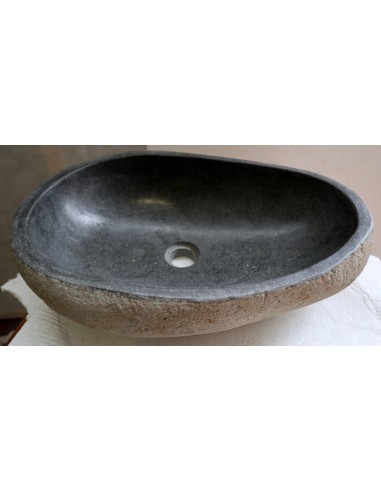 Lavandino pietra di fiume cm 53X35x15 river stone sasso lavabo sink bagno lav N 48