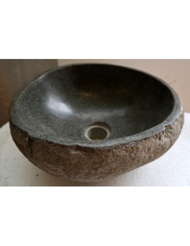 Piccolo Lavandino pietra di fiume cm 32x30x15 river stone sasso lavabo sink bagno lav n 49