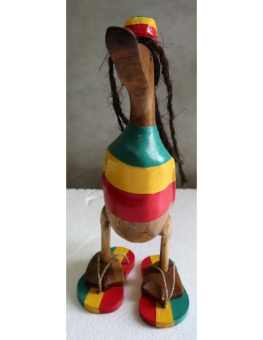 Oca papera in legno Jamaicana Bob Marley con ciabatte cm 13x15x31h idea regalo