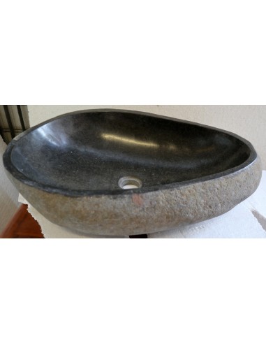 Lavandino pietra di fiume cm 60x41x15 river stone sasso lavabo sink bagno lav.n. 94